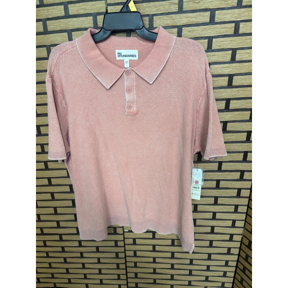 No Boundaries Pink Polo Size Large